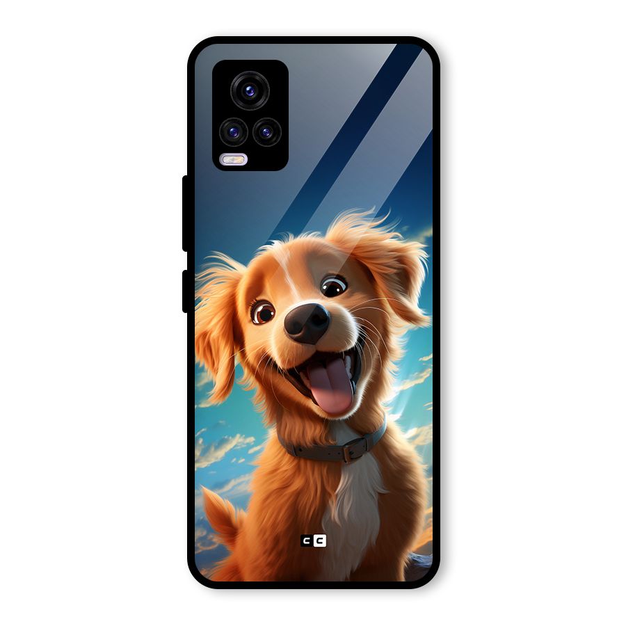 Happy Puppy Glass Back Case for Vivo V20