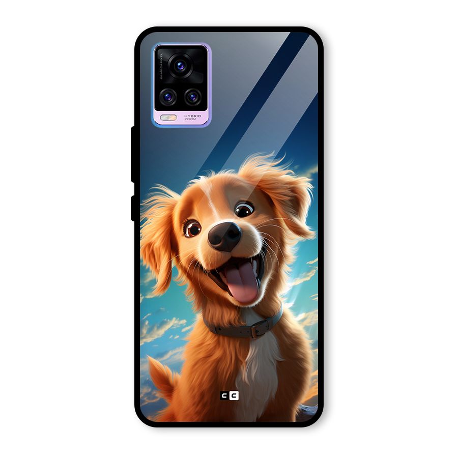 Happy Puppy Glass Back Case for Vivo V20 Pro