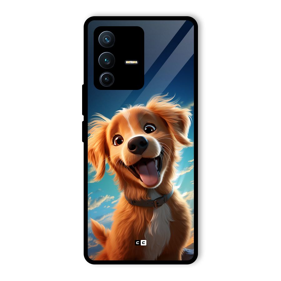Happy Puppy Glass Back Case for Vivo V23 Pro