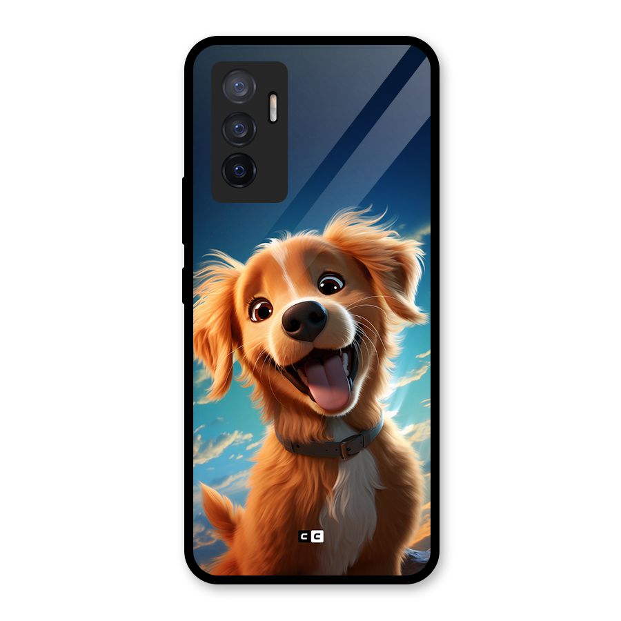 Happy Puppy Glass Back Case for Vivo V23e
