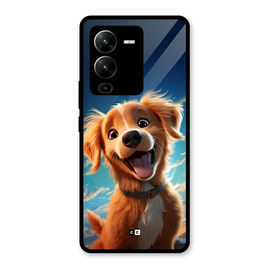 Happy Puppy Glass Back Case for Vivo V25 Pro