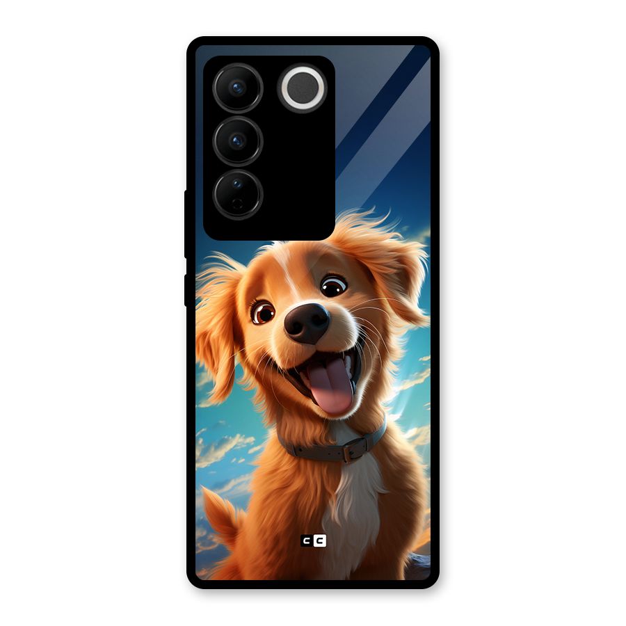 Happy Puppy Glass Back Case for Vivo V27