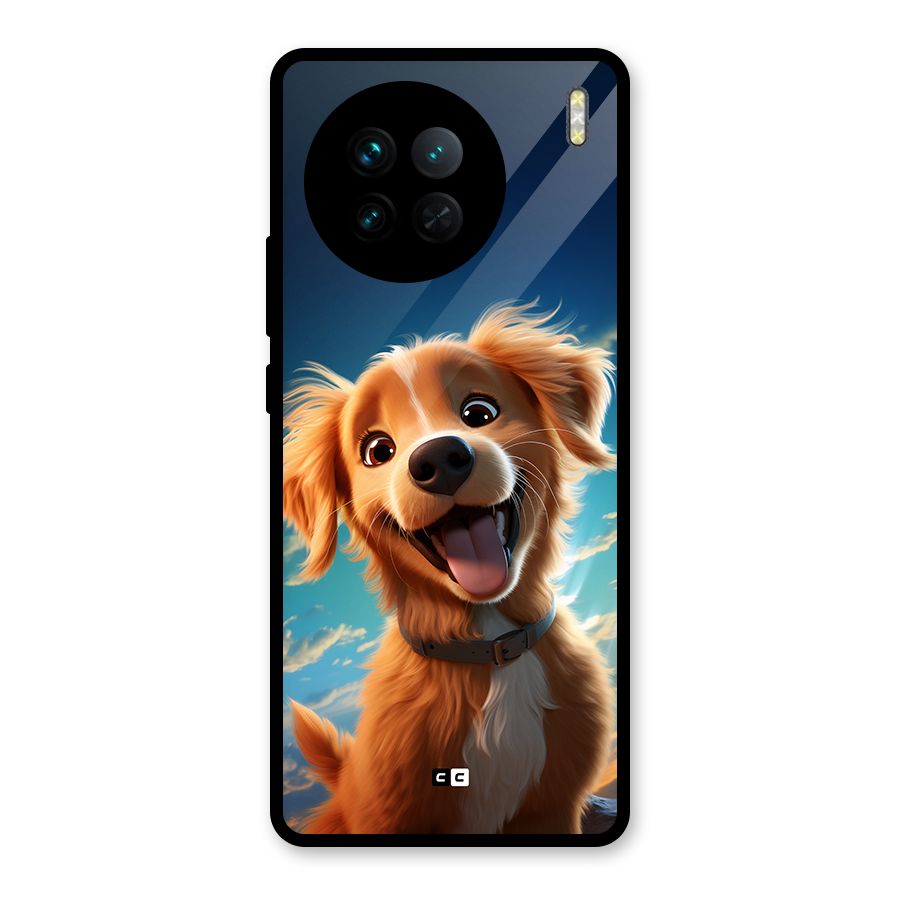 Happy Puppy Glass Back Case for Vivo X90