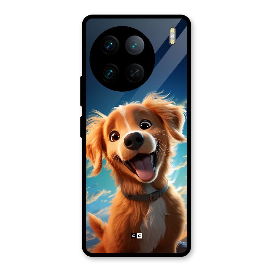 Happy Puppy Glass Back Case for Vivo X90 Pro