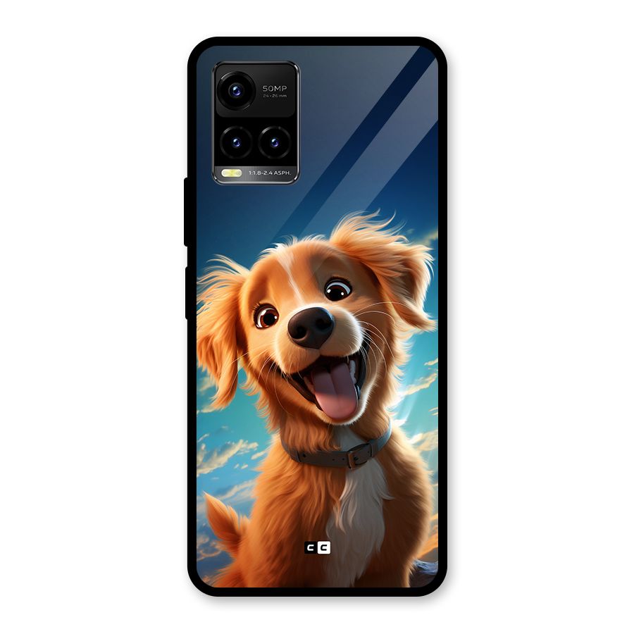 Happy Puppy Glass Back Case for Vivo Y21A