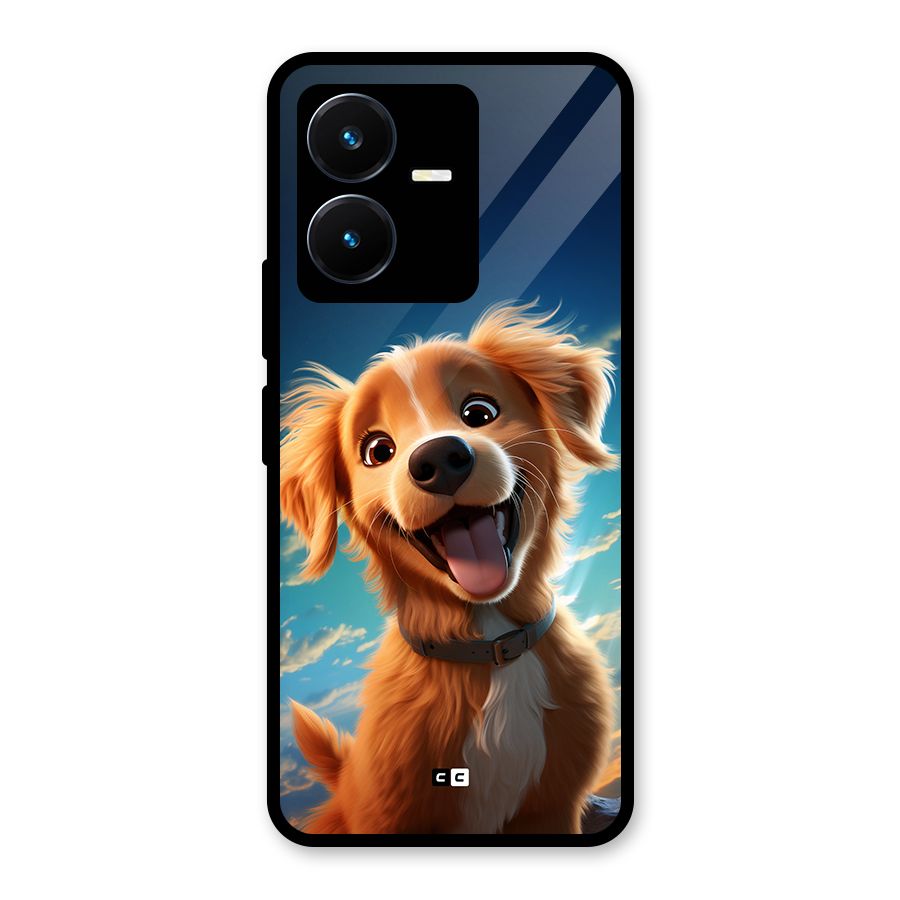 Happy Puppy Glass Back Case for Vivo Y22