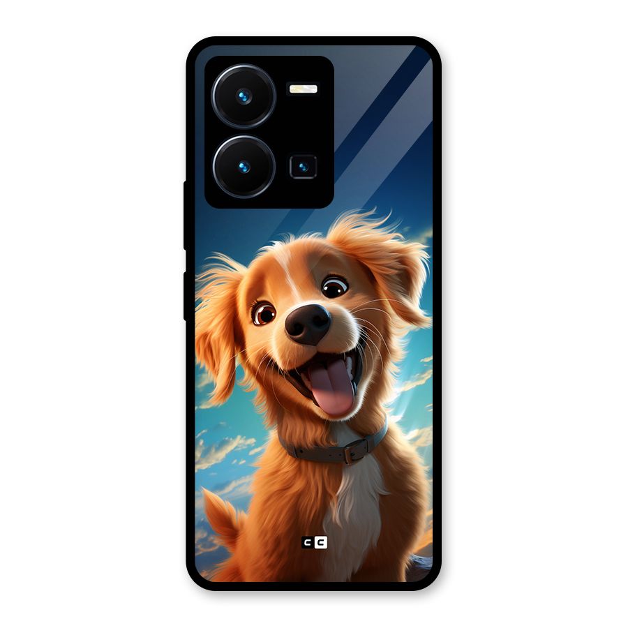 Happy Puppy Glass Back Case for Vivo Y35