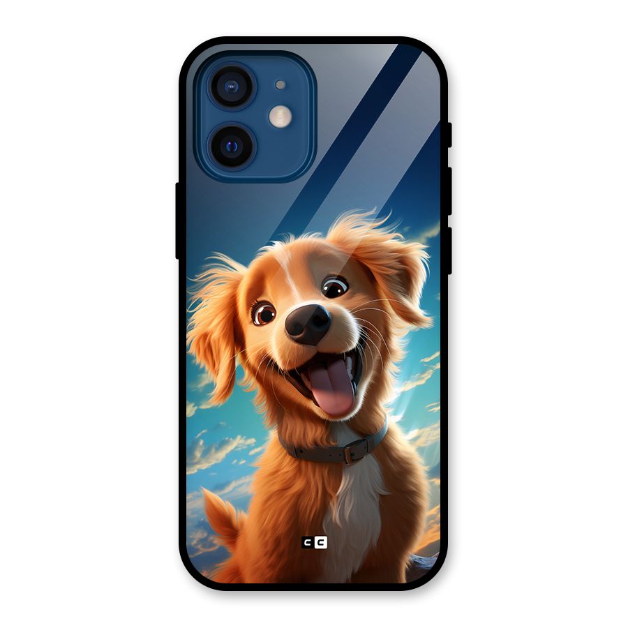 Happy Puppy Glass Back Case for iPhone 12 Mini