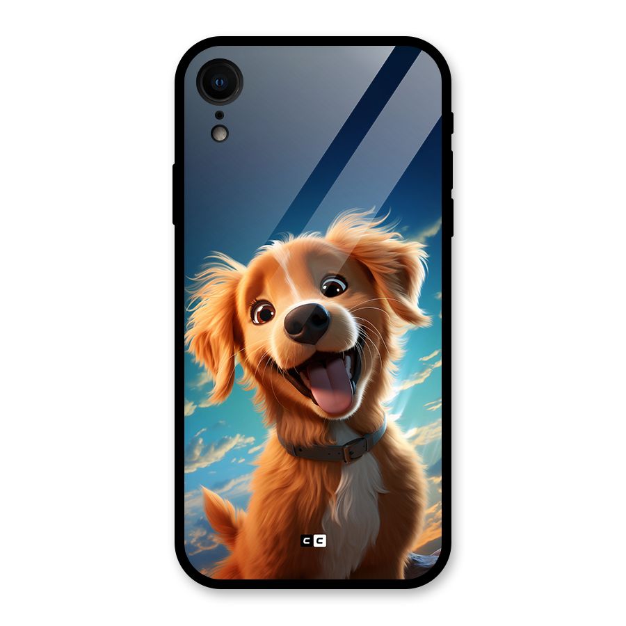 Happy Puppy Glass Back Case for iPhone XR
