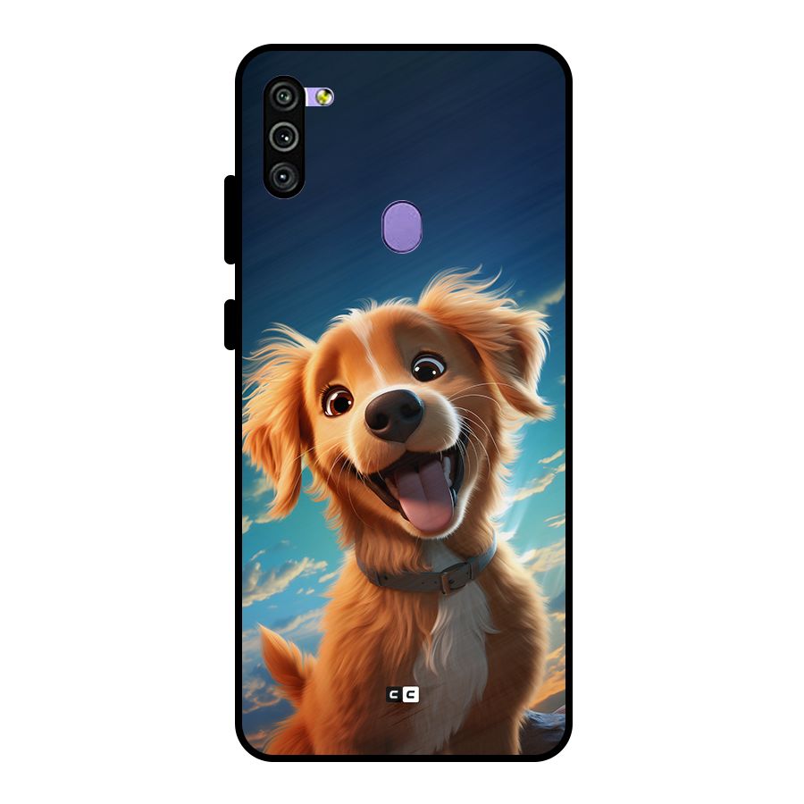 Happy Puppy Metal Back Case for Galaxy M11