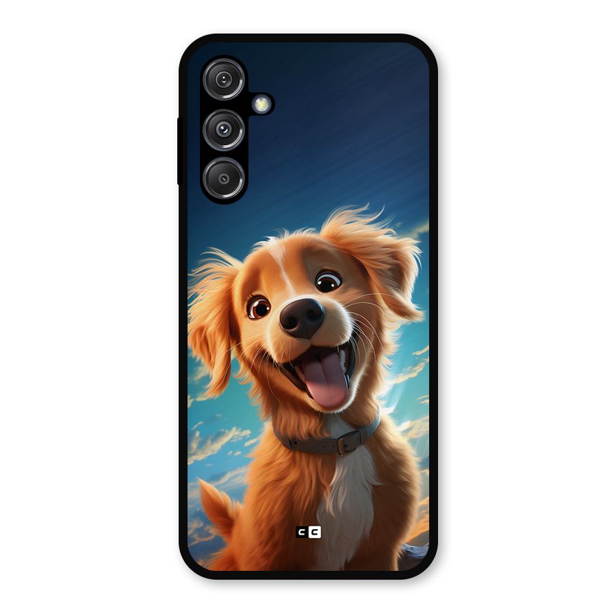 Happy Puppy Metal Back Case for Galaxy M34 5G
