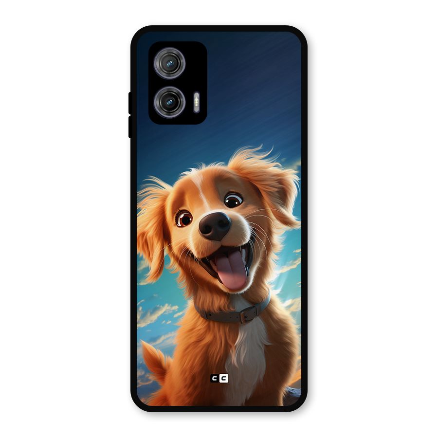 Happy Puppy Metal Back Case for Moto G73