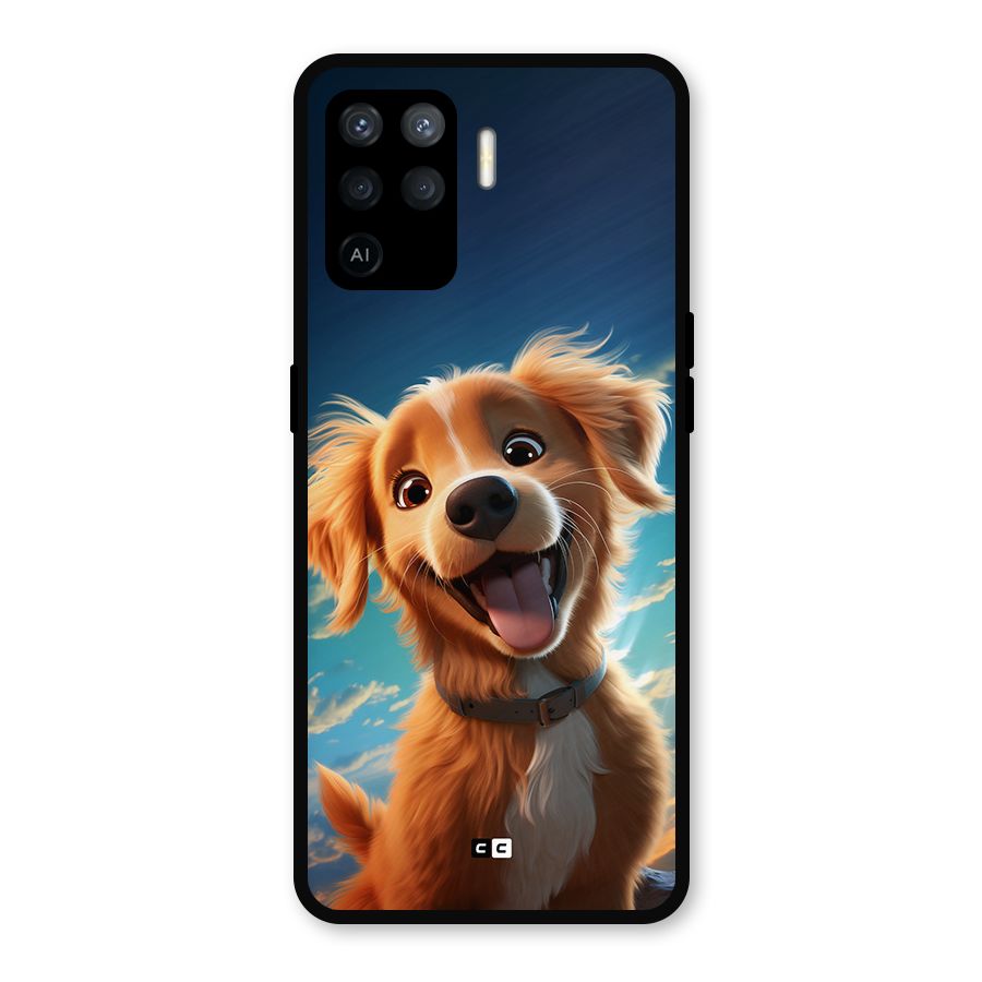Happy Puppy Metal Back Case for Oppo F19 Pro