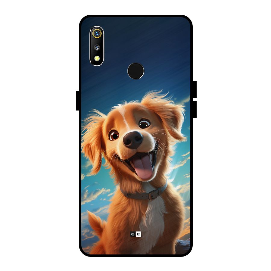 Happy Puppy Metal Back Case for Realme 3i