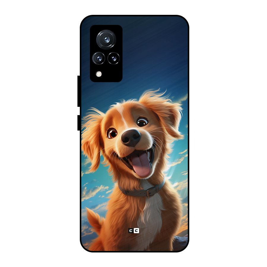 Happy Puppy Metal Back Case for Vivo V21 5G