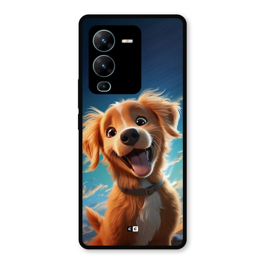 Happy Puppy Metal Back Case for Vivo V25 Pro