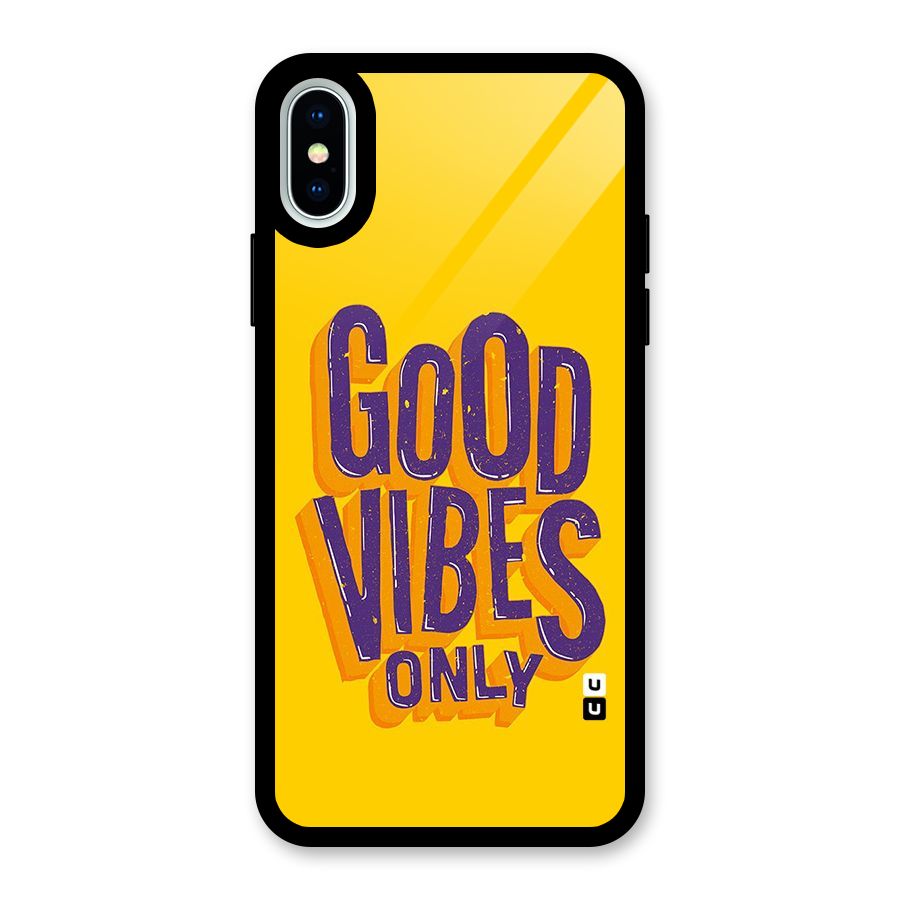Happy Vibes Only Glass Back Case for iPhone XS