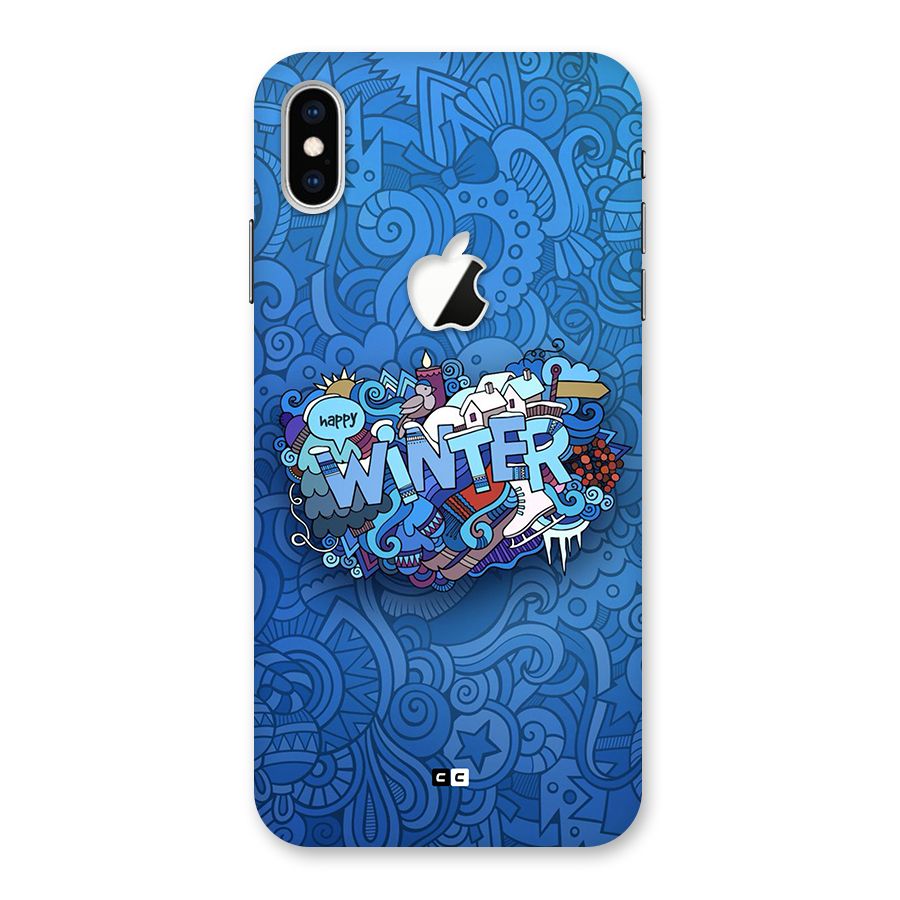 Happy Winter Back Case for iPhone XS Max Apple Cut