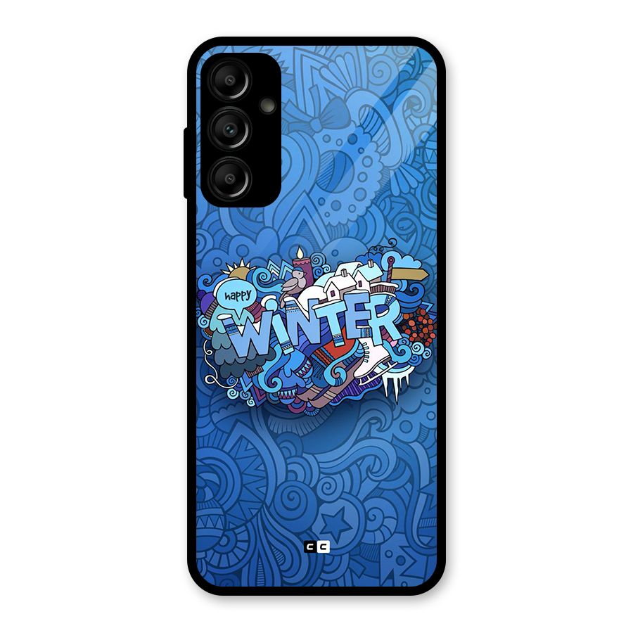 Happy Winter Glass Back Case for Galaxy A14 5G