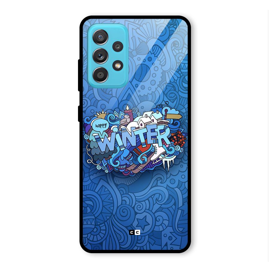 Happy Winter Glass Back Case for Galaxy A52