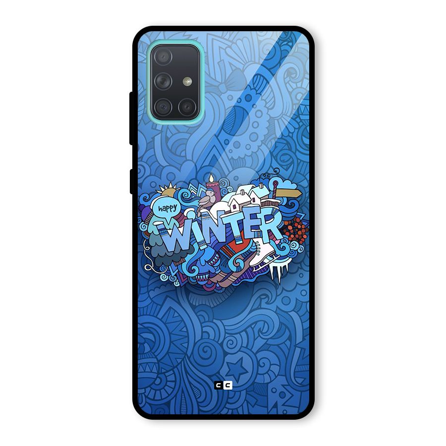 Happy Winter Glass Back Case for Galaxy A71
