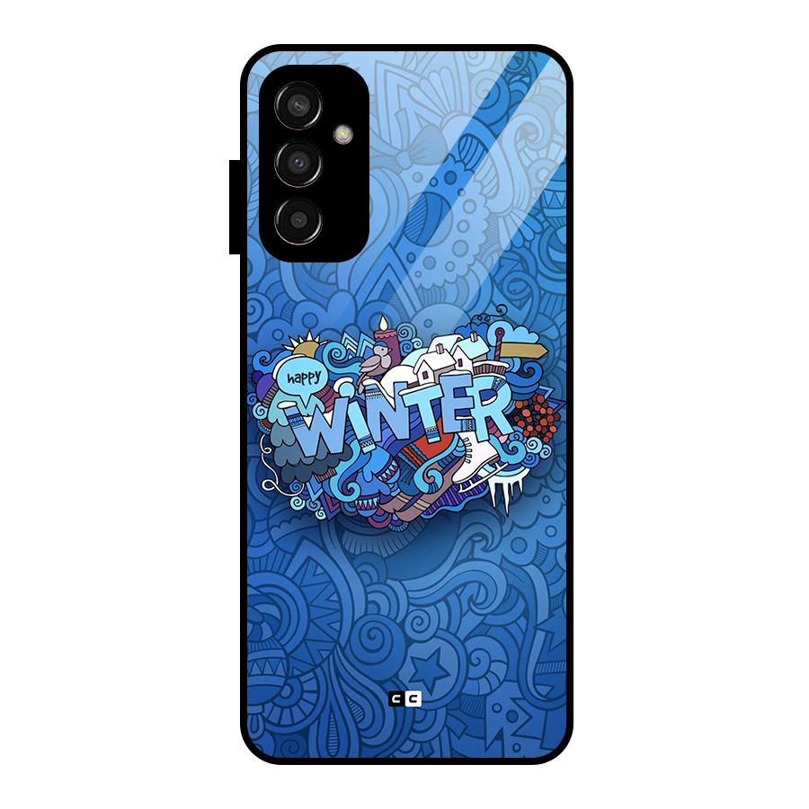 Happy Winter Glass Back Case for Galaxy F13