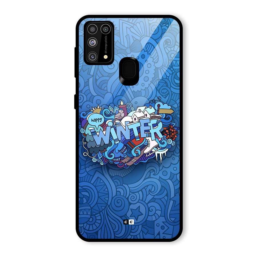 Happy Winter Glass Back Case for Galaxy F41