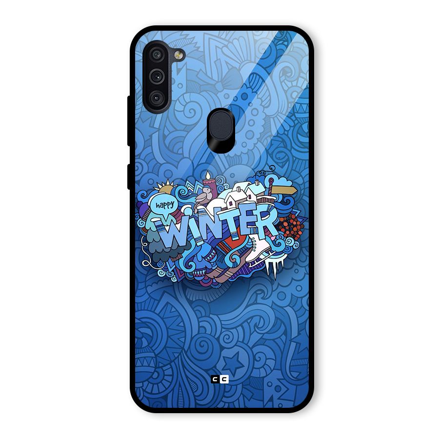 Happy Winter Glass Back Case for Galaxy M11