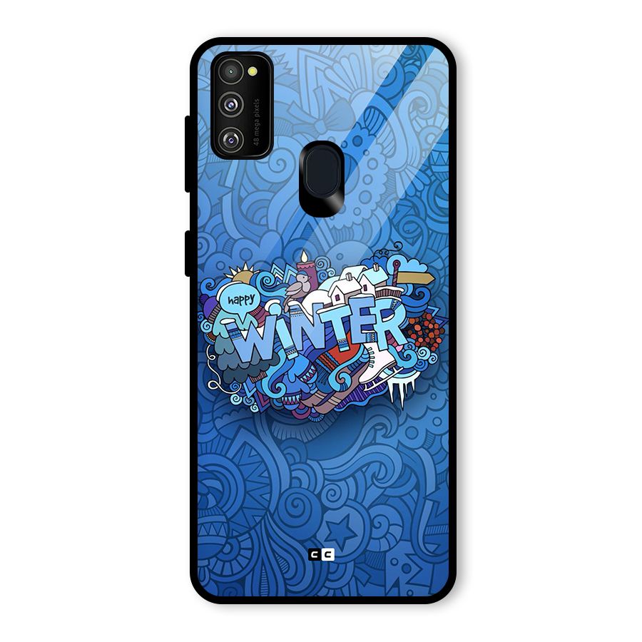 Happy Winter Glass Back Case for Galaxy M30s