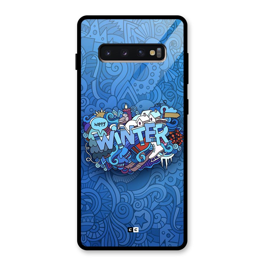 Happy Winter Glass Back Case for Galaxy S10 Plus