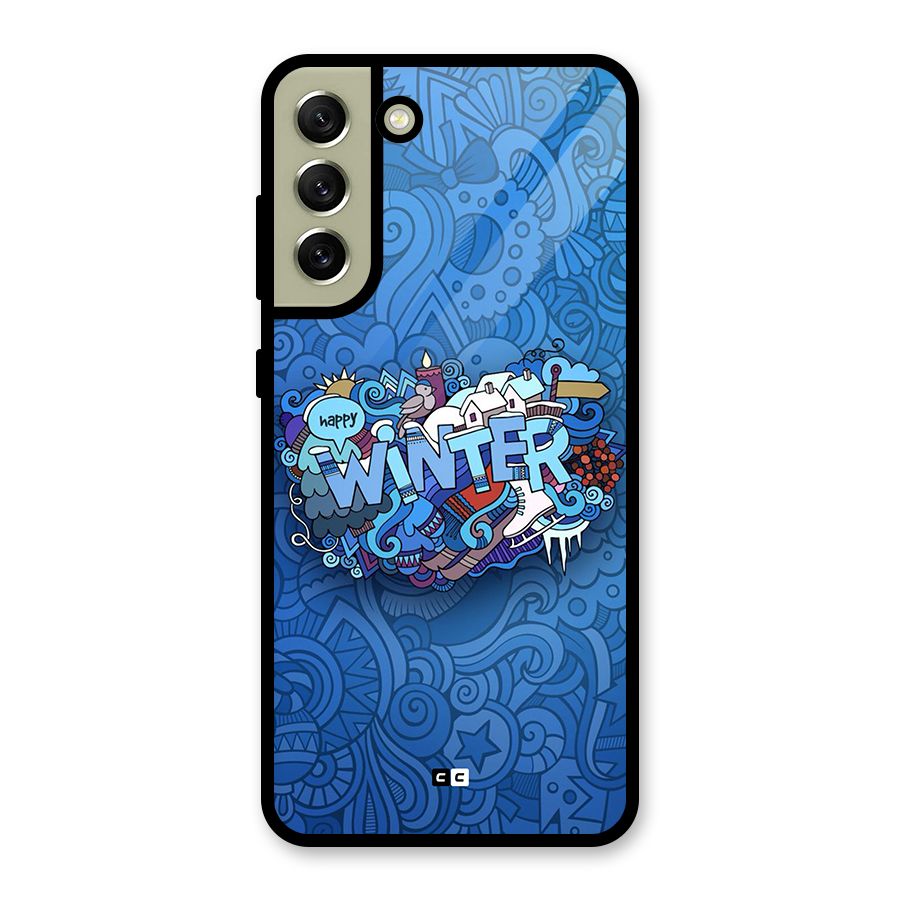 Happy Winter Glass Back Case for Galaxy S21 FE 5G