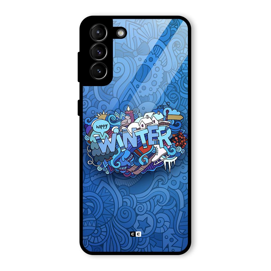 Happy Winter Glass Back Case for Galaxy S21 Plus