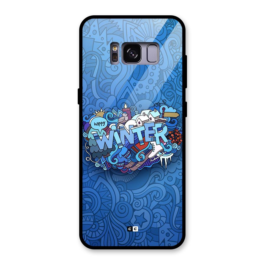 Happy Winter Glass Back Case for Galaxy S8
