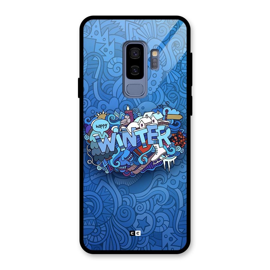 Happy Winter Glass Back Case for Galaxy S9 Plus