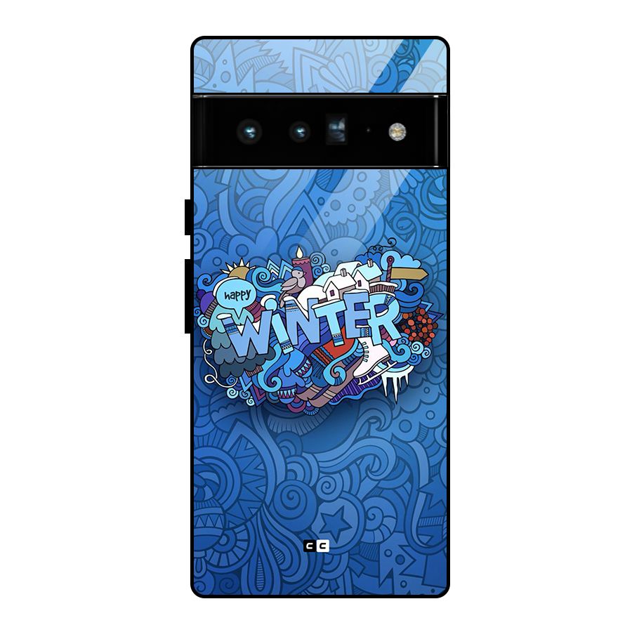 Happy Winter Glass Back Case for Google Pixel 6 Pro