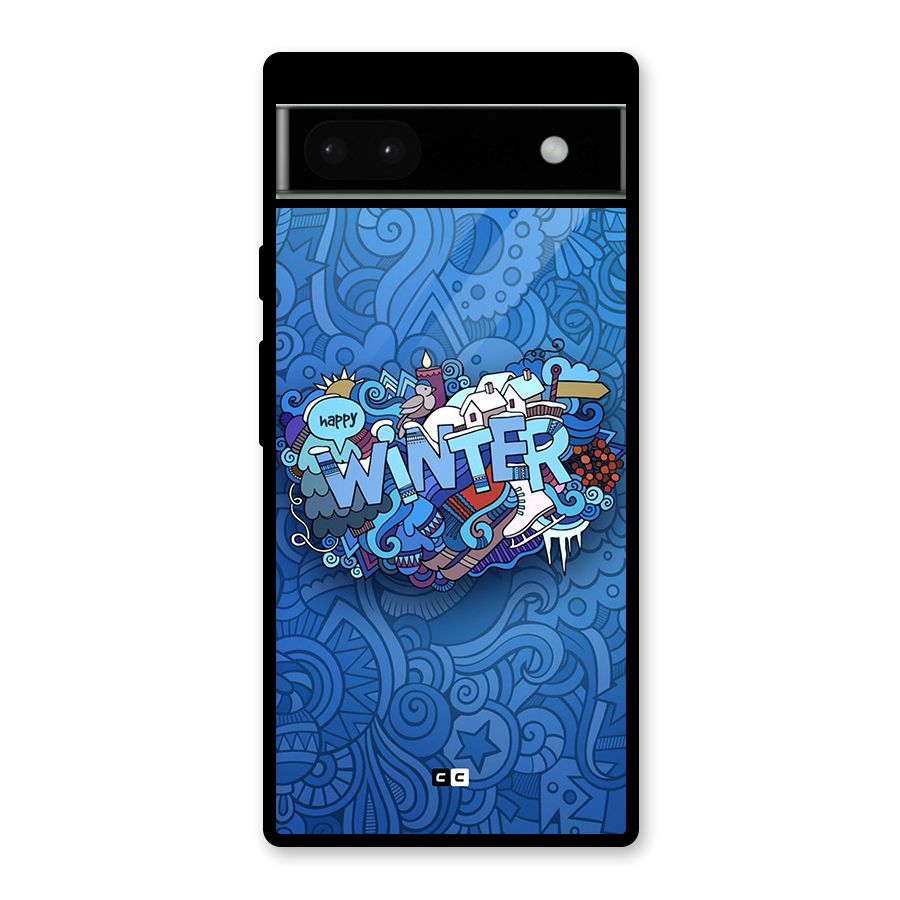 Happy Winter Glass Back Case for Google Pixel 6a