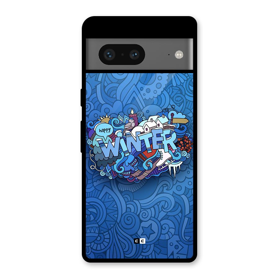 Happy Winter Glass Back Case for Google Pixel 7