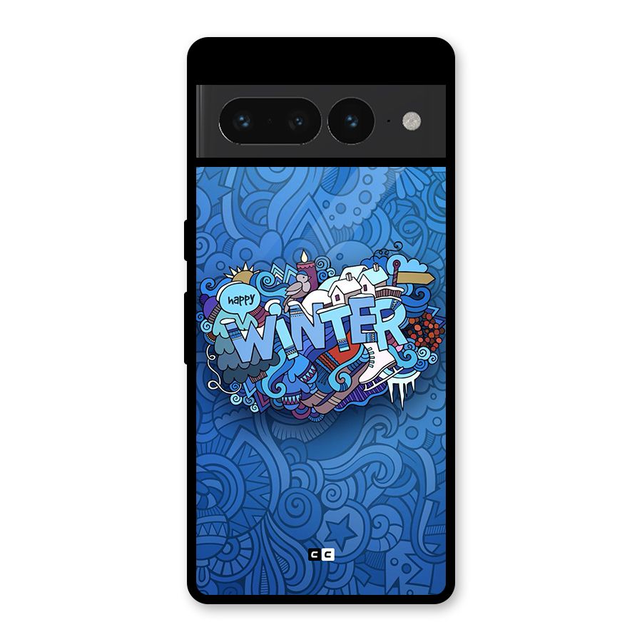 Happy Winter Glass Back Case for Google Pixel 7 Pro