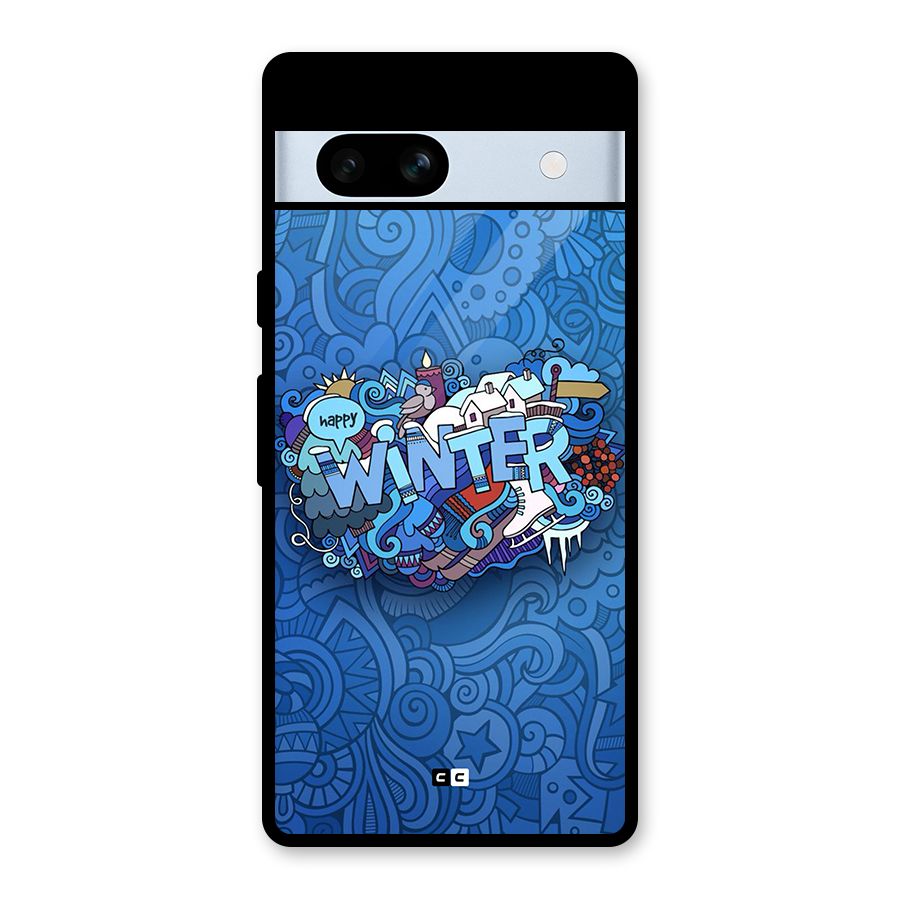 Happy Winter Glass Back Case for Google Pixel 7a