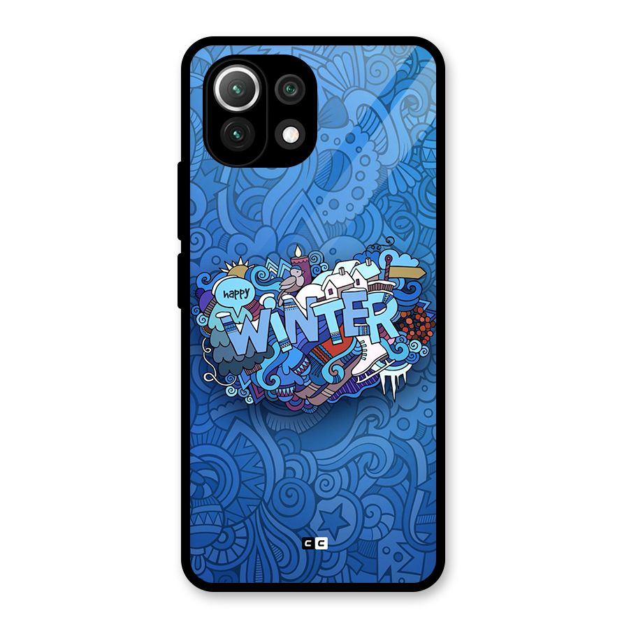 Happy Winter Glass Back Case for Mi 11 Lite