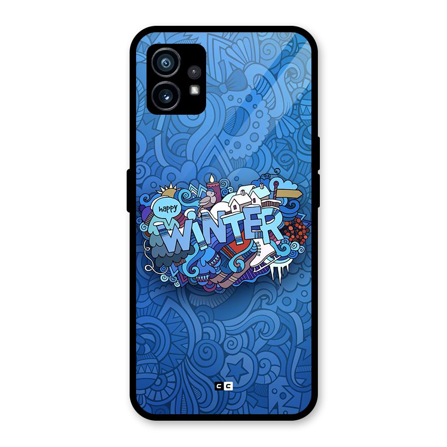 Happy Winter Glass Back Case for Nothing Phone 1