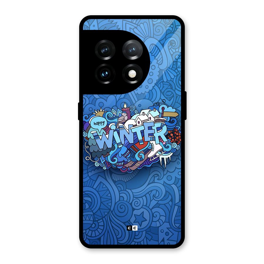 Happy Winter Glass Back Case for OnePlus 11