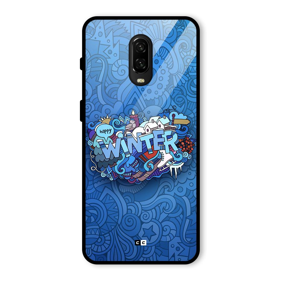 Happy Winter Glass Back Case for OnePlus 6T