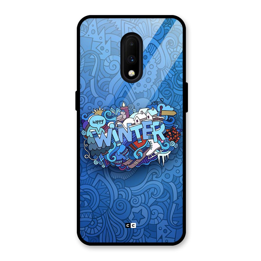Happy Winter Glass Back Case for OnePlus 7