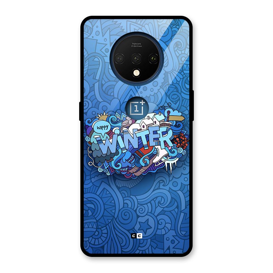 Happy Winter Glass Back Case for OnePlus 7T