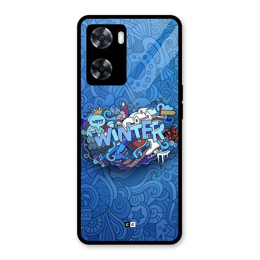 Happy Winter Glass Back Case for Oppo A77