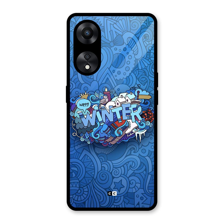 Happy Winter Glass Back Case for Oppo A78