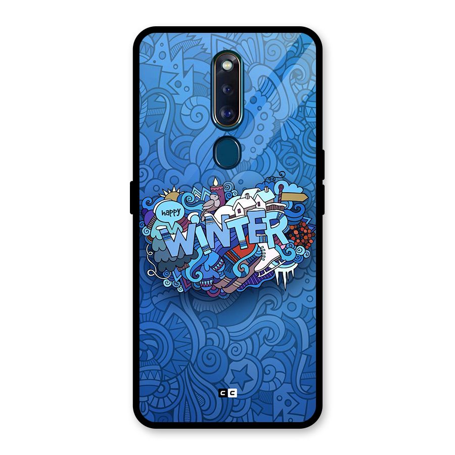 Happy Winter Glass Back Case for Oppo F11 Pro