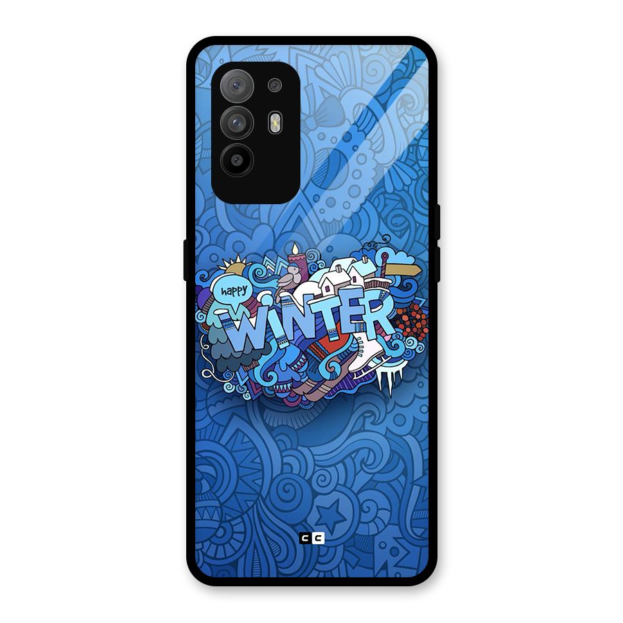Happy Winter Glass Back Case for Oppo F19 Pro Plus 5G