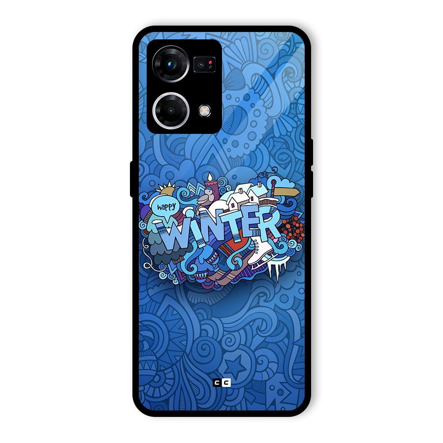 Happy Winter Glass Back Case for Oppo F21 Pro 5G